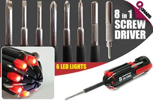 From QR39, Get a Multi-Purpose 8-in-1 Screwdriver Tool with LED Torches to Illuminate Your Work! (Up to QR120 Value)